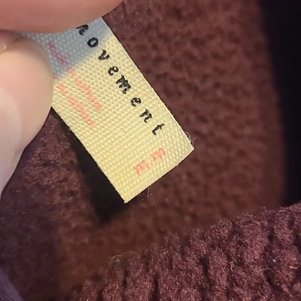 Free People Movement x Hatch Hit The Slopes Fleece Sweatshirt Jacket Deep Maroon - Picture 6 of 8